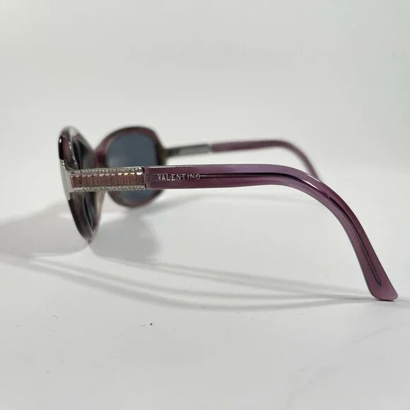 Valentino V5520/s 0ALF Eyeglasses Frames Purple Oval Bedazzled Rhinestones 110 - Picture 6 of 8
